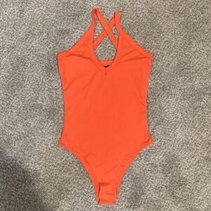 Bright Orange Crossback Bodysuit